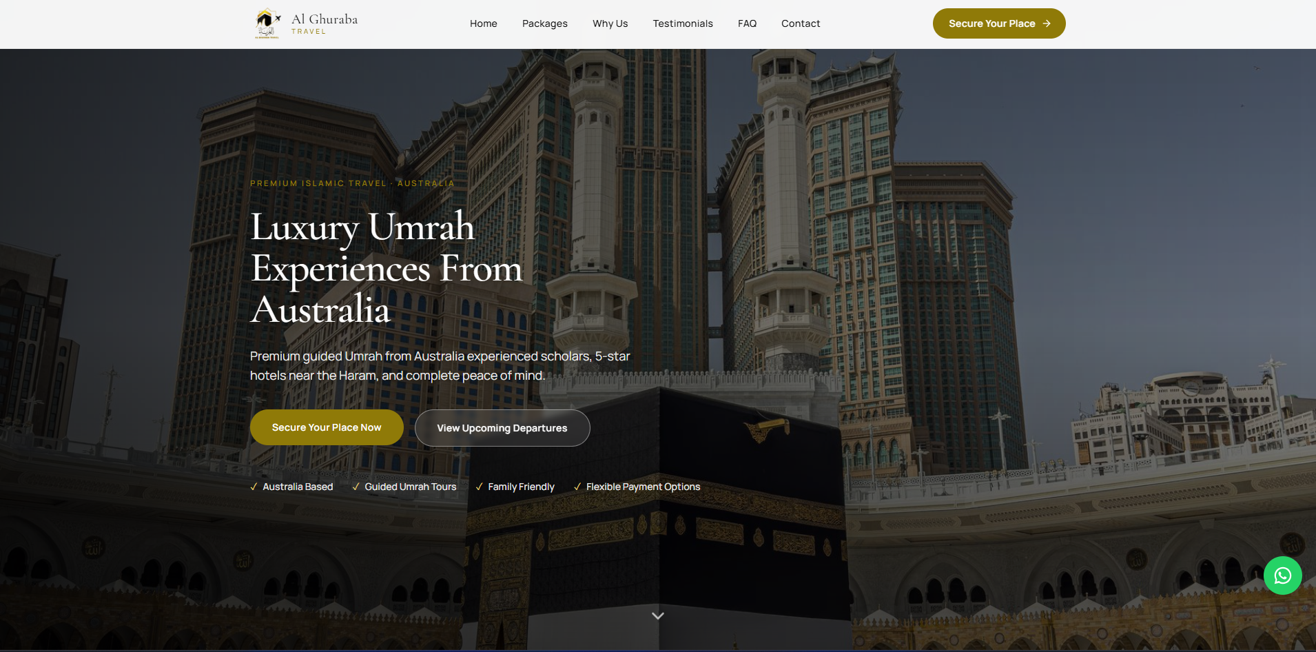 Al Ghuraba Travel website designed by The Weblix