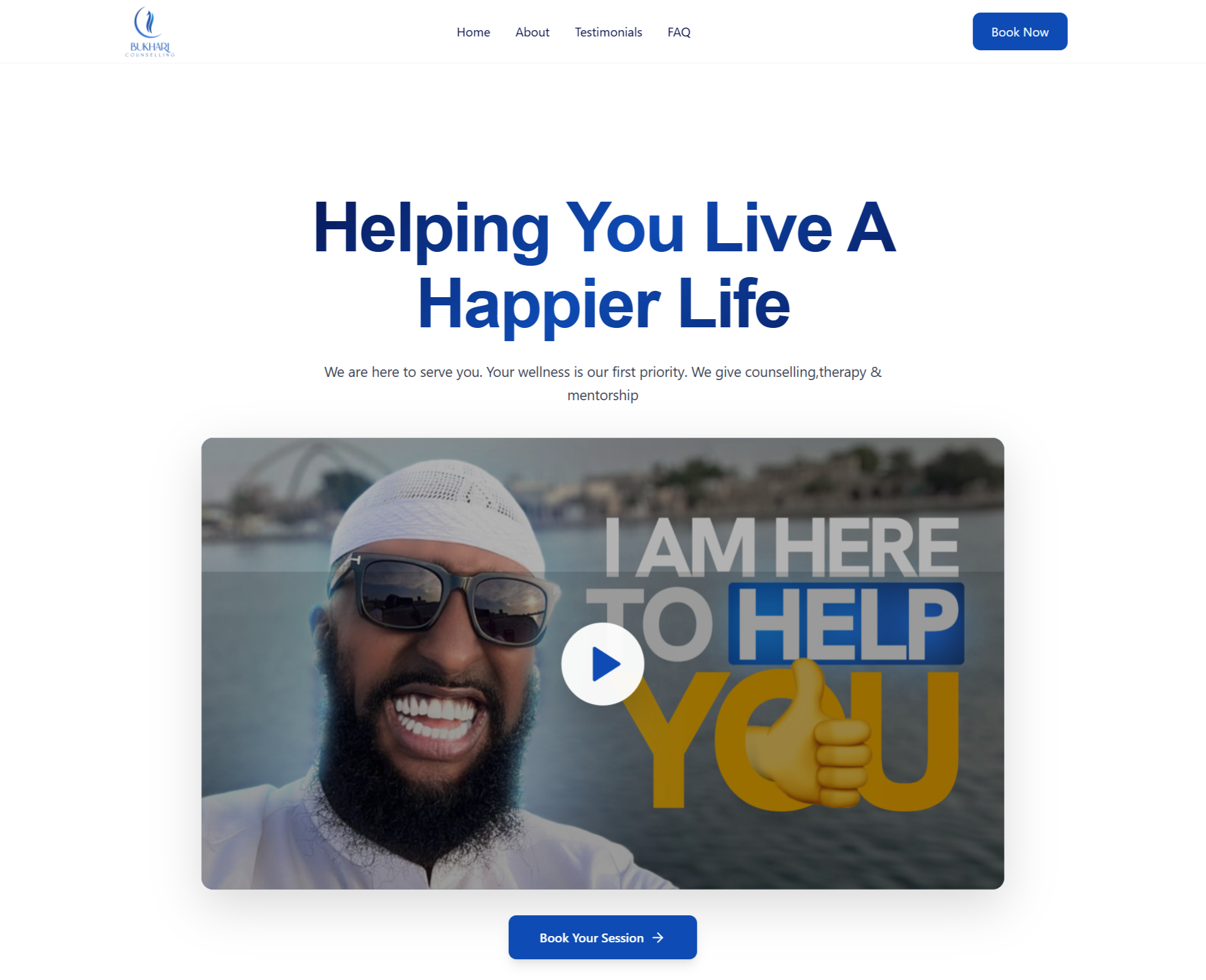 Bukhari Counselling website designed by The Weblix